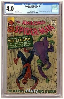 Amazing Spider-Man #6 (CGC 4.0) Origin/1st appearance of the Lizard Dikto B942