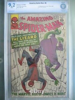 Amazing Spider-Man #6 CGC 9.0 (was CBCS 9.2 WP) 1963 Origin & 1st app the Lizard