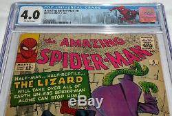 Amazing Spider-Man #6 CGC Universal Grade Comic 4.0 1st Appearance Lizard Origin