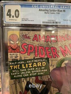 Amazing Spider-Man 6 Cgc 4.0 OW Graded First Appearance 1st App Lizard