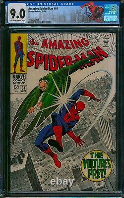Amazing Spider-Man #64? CGC 9.0? Classic Vulture Cover! Marvel Comic 1968