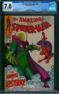 Amazing Spider-Man #66? CGC 7.0? Romita MYSTERIO Cover Green Goblin Cameo 1968