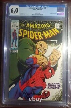 Amazing Spider-Man #69 CGC 6.0 White Romita KINGPIN Cover Marvel 1969 Silver Age