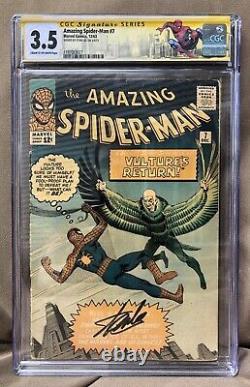 Amazing Spider-Man #7 CGC 3.5 SS Stan Lee signed 2nd Vulture