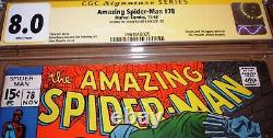 Amazing Spider-Man 78 CGC SS 8.0 SIGNED John Romita Sr Marvel 1st Prowler Origin