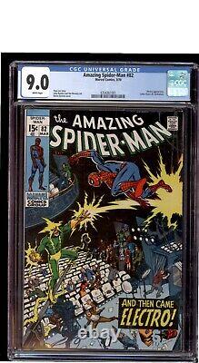 Amazing Spider-Man 82 CGC 9.0 Electro Appearance J. M. DeMatteis Letter 1970