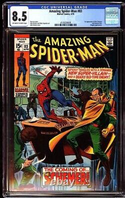 Amazing Spider-Man 83 CGC 8.5 OWW 1st Appearance of The Schemer 1970