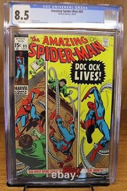 Amazing Spider-Man #89 CGC 8.5 White Pages Doctor Octopus Marvel Comic 1970