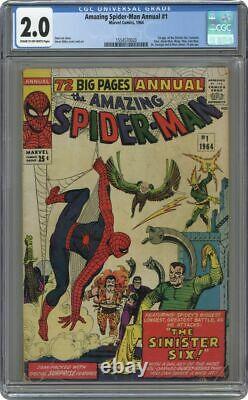 Amazing Spider-Man Annual #1 CGC 2.0 MCU 1964 1st app. Sinister Six Spiderman