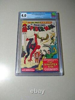Amazing Spider-Man Annual #1 CGC 4.0 1st Appearance Sinister Six 1964