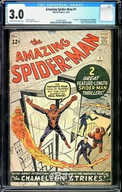 Amazing Spider-man 1 CGC 3.0 G/VG OWithW Marvel 1963 Silver Age Key Stan Lee Ditko
