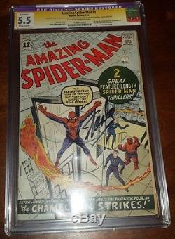 Amazing Spider-man #1 CGC 5.5 (R) Signed by Stan Lee