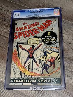 Amazing Spider-man 1 CGC 7.0 OW Marvel 1963 Origin Issue1st Fantastic Four xover