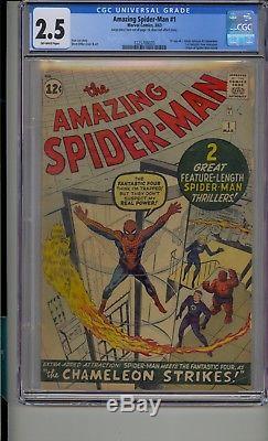Amazing Spider-man #1 Cgc 2.5 1st App J Jonah Jameson Chameleon Ow Pages