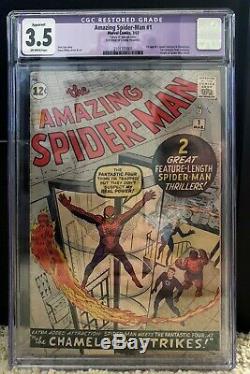 Amazing Spider-man #1 Cgc 3.5 Restored Label 1963 Key Holy Grail Issue