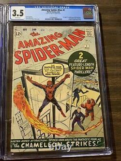 Amazing Spider-man 1 Cgc 3.5 White Pages Marvel Silver Age