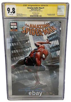 Amazing Spider-man #1 Cgc 9.8 Nm/mt Signed In Blue Ink By Clayton Crain Variant