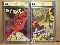 Amazing Spider-man #1 Cgc 9.8 Ss Alex Ross Signed A B C Variant Sdcc Set