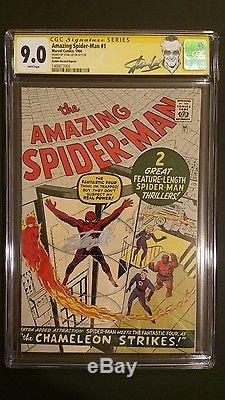 Amazing Spider-man #1 Cgc Ss 9.0 Stan Lee Signed 1966 Golden Record Reprint Rare