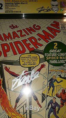 Amazing Spider-man #1 Cgc Ss 9.2 Stan Lee Signed 1966 Grr Golden Record Reprint