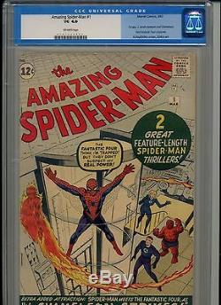 Amazing Spider-man 1 First Ff Crossover! Cgc 4.0 Ow Pages