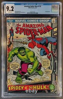 Amazing Spider-man #119 Cgc 9.2 Wp Marvel Comics April 1973 Hulk Appearance