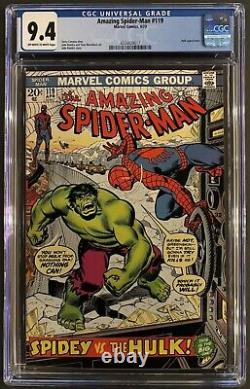 Amazing Spider-man #119 Cgc 9.4 Ow-w Marvel Comics April 1973 Hulk Appearance
