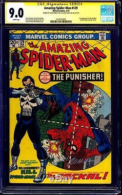 Amazing Spider-man #129 CGC SS 9.0 WHITE signed Stan Lee John Romita Sr PUNISHER