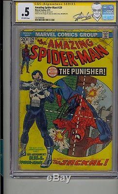 Amazing Spider-man #129 Cgc. 5 Ss Signed Stan Lee 1st App Punisher Jackal