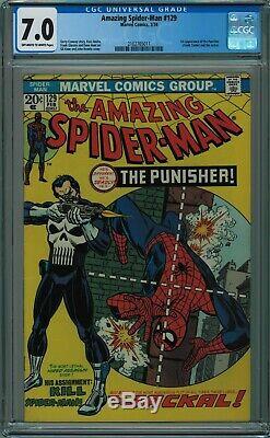Amazing Spider-man #129 Cgc 7.0 1st Appearance Of The Punisher! Ow-w Pgs 1974