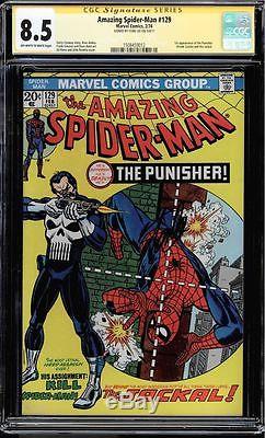 Amazing Spider-man #129 Cgc 8.5 Oww Ss Stan Lee 1st App Punisher #1508459012