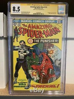 Amazing Spider-man 129 Cgc Ss 8.5 First Punisher Signed By Editor Roy Thomas