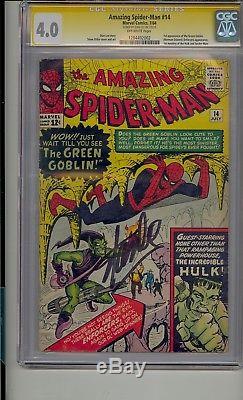 Amazing Spider-man #14 Cgc 4.0 Ss Signed Stan Lee 1st App Green Goblin