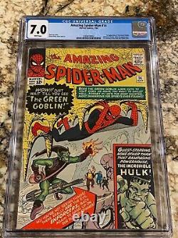 Amazing Spider-man #14 Cgc 7.0 Rare White Pages 1st Green Goblin Super Nice Copy