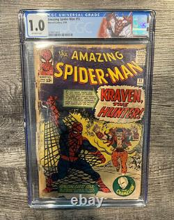 Amazing Spider-man #15 Cgc 1.0 Fr 1964 1st Appearance Of Kraven Marvel Comics