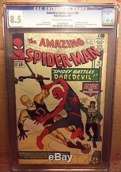 Amazing Spider-man # 16 cgc 8.5, 1st Daredevil Cross, Movies on the way