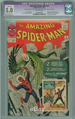 Amazing Spider-man 2 CGC 5.0 MP Marvel 1963 1st Appearance Vulture Movie Villain