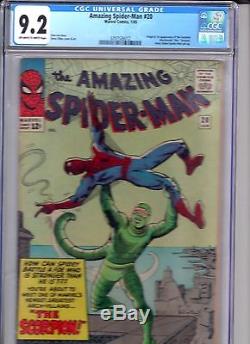 Amazing Spider-man 20 CGC NM- 9.2 1st Scorpion Classic Ditko Near Mint-