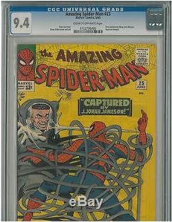 Amazing Spider-man 25, CGC 9.4, June 1965, 1st Mary Jane face not shown, NR