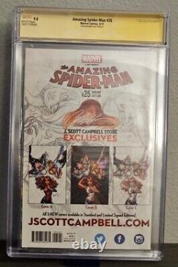 Amazing Spider-man #25 Cgc 9.8 Ss J Scott Campbell Exclusive Virgin Variant