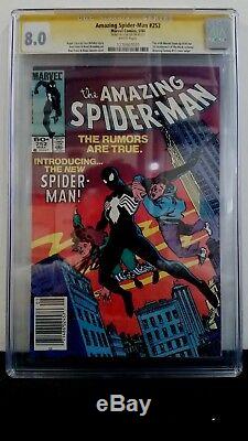 Amazing Spider-man #252 Cgc 8.0 Ss Signed Stan Lee 1st Black Costume White Pages