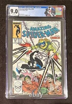 Amazing Spider-man #299 Cgc 9.0 Wp Custom Venom Label Todd Mcfarlane
