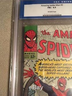 Amazing Spider-man 3 CGC 6.5 OW Pgs. First Doc Octopus Early Marvel Old Label