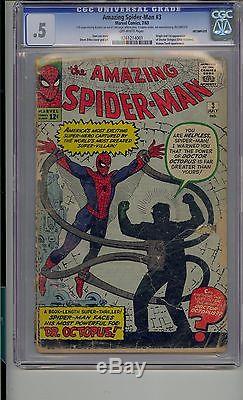 Amazing Spider-man #3 Cgc. 5 1st Doctor Octopus Marvel