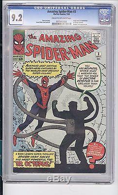 Amazing Spider-man #3 Cgc 9.2 Nm- 1st Dr Octopus! Cream/ow Pages