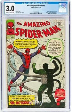 Amazing Spider-man 3 Cgc G/vg 3.0 1st Appearance Of Doctor Octopus (1963)