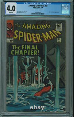 Amazing Spider-man #33 Cgc 4.0 Iconic Cover White Pages 1966