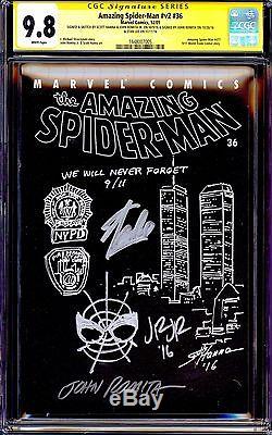Amazing Spider-man #36 Cgc 9.8 Ss 9/11 Scott Hanna Stan Lee Romita Sr Jr Rare V2