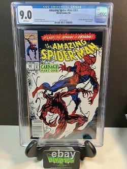 Amazing Spider-man 361 Cgc 9.0 1st Appearance Of Carnage Bagley (1992) Vf/nm