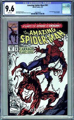 Amazing Spider-man #361 Cgc 9.6 Nm + 1st Appearance Carnage, White Pages Marvel